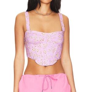 Bardot Lani Floral Bustier in Lilac Mist (NWT)